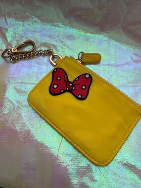 Stoney Clover Lane -Lemon Card Holder Keychain with Red Polka Dot Bow